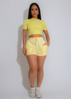 Sunbeam Chill Ribbed Short Set Yellow