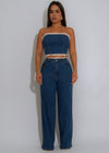 Vintage Flirt Lace Pant Set Denim