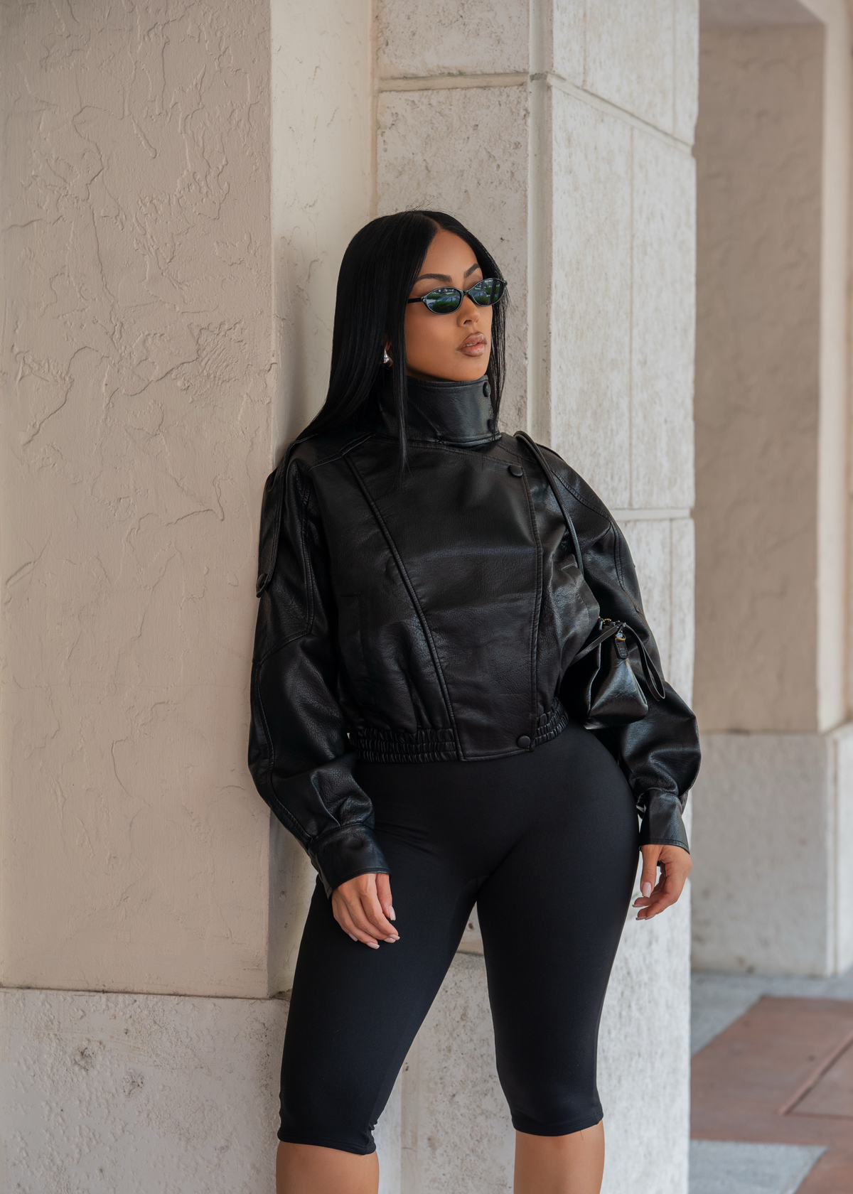 Rebel Seduction Faux Leather Jacket Black