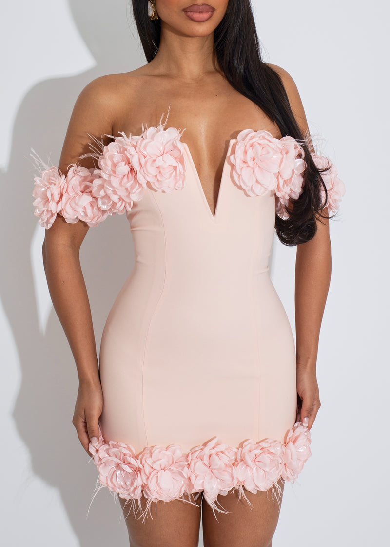 Petal Provocateur Floral Mini Dress Pink