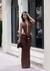 Endless Poise Ruched Pant Set Brown