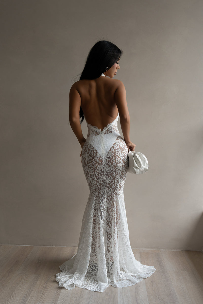 Eternal Muse Lace Maxi dress White