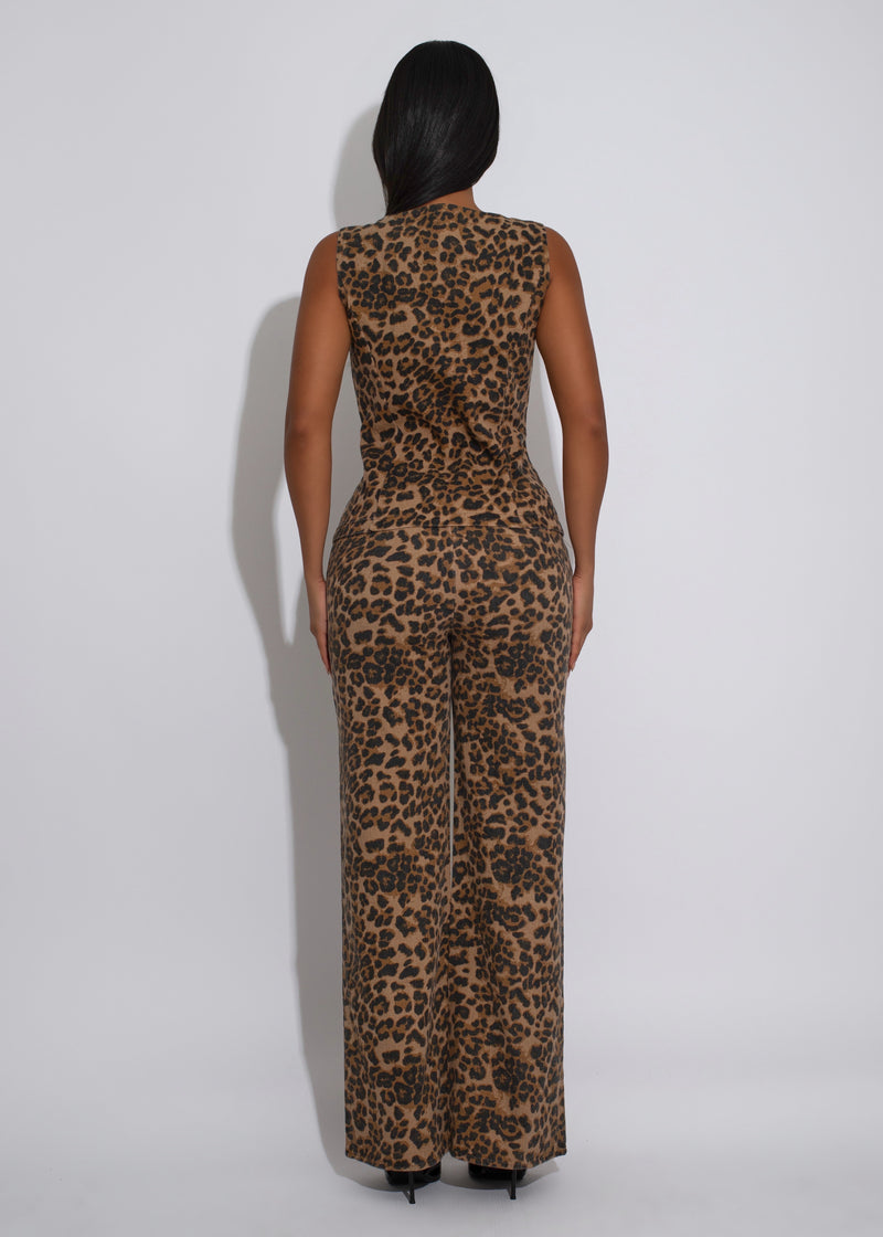 Wild Luxe Leopard Pant Set Brown
