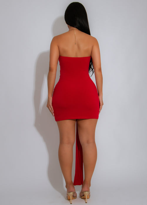 Second Glance Ruched Mini Dress Red
