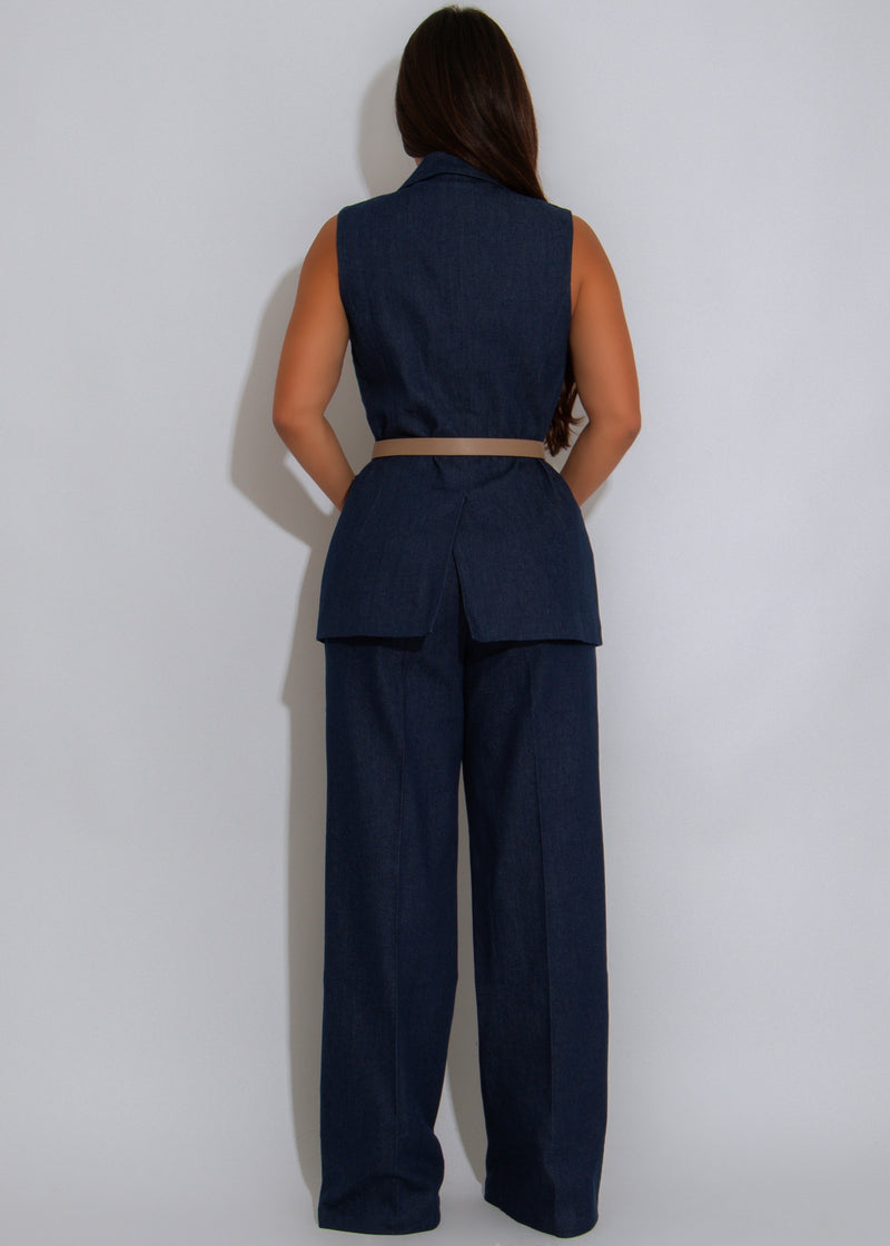 Boardroom Cool Pant Set Denim