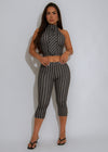 Power Lines Stripes Capri Set Black