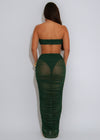 Siren Wave Mesh Ruched Skirt Set Green
