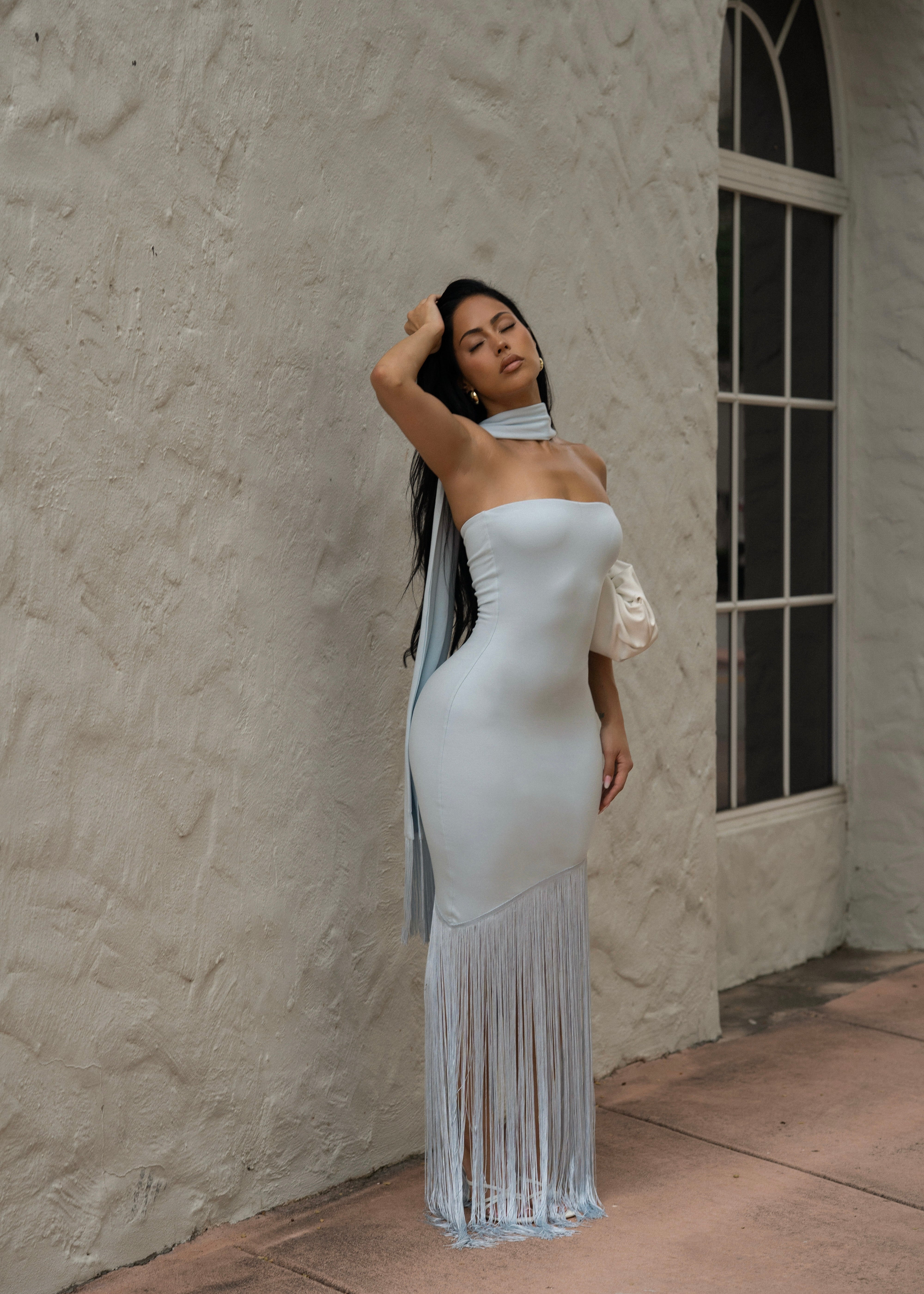 Endless Allure Fringes Maxi Dress Blue