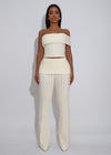 Woven Serenity Knit Pant Set White