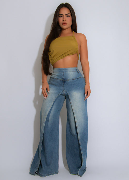 Twist Tide Crop Top Green