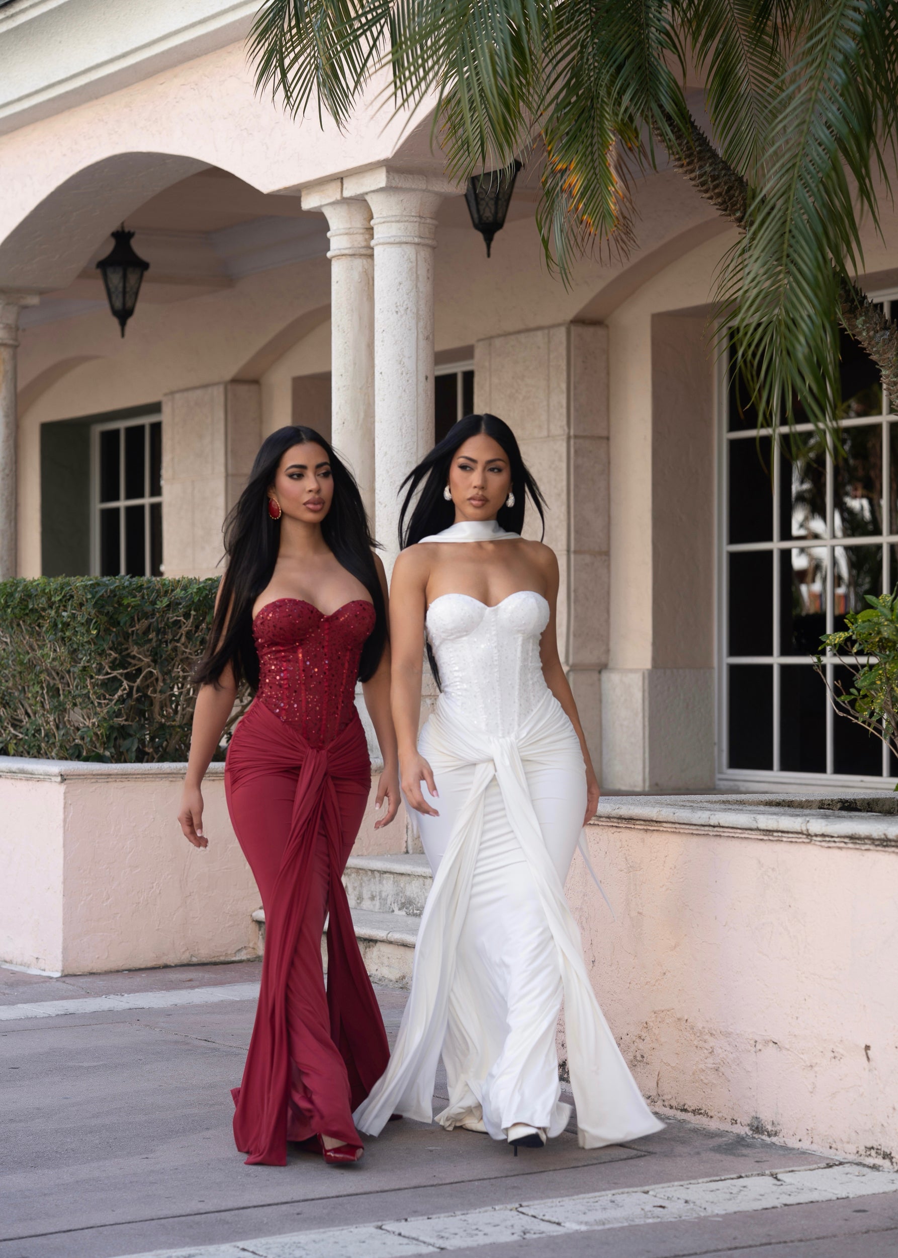 Divine Rupture Sequin Ruched Maxi Dress White