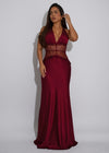 Moonlit Desire Satin Lace Maxi Dress Red
