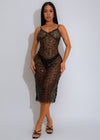 Certified Lover Girl Sequin Midi Dress Black