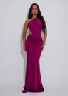 Glow Motion Ruched Maxi Dress Dark Purple