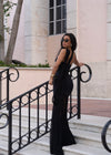 Sheer Motion Mesh Maxi Dress Black