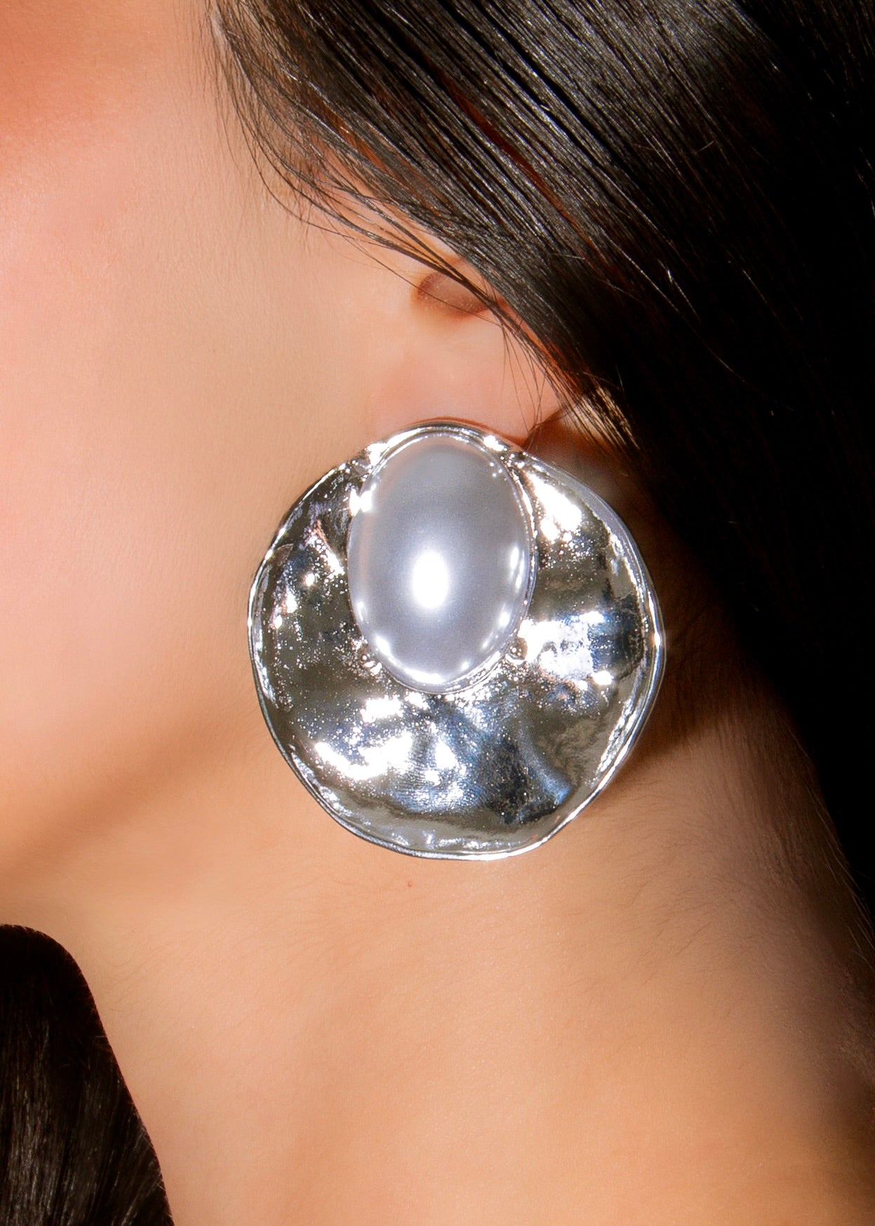 Lunar Crest Earrings Silver