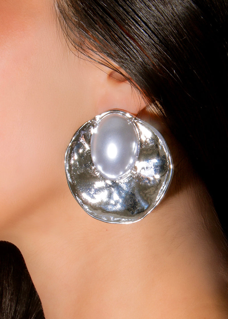 Lunar Crest Earrings Silver