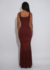 All My Potentials Mesh Ribbed Maxi Dress Brown