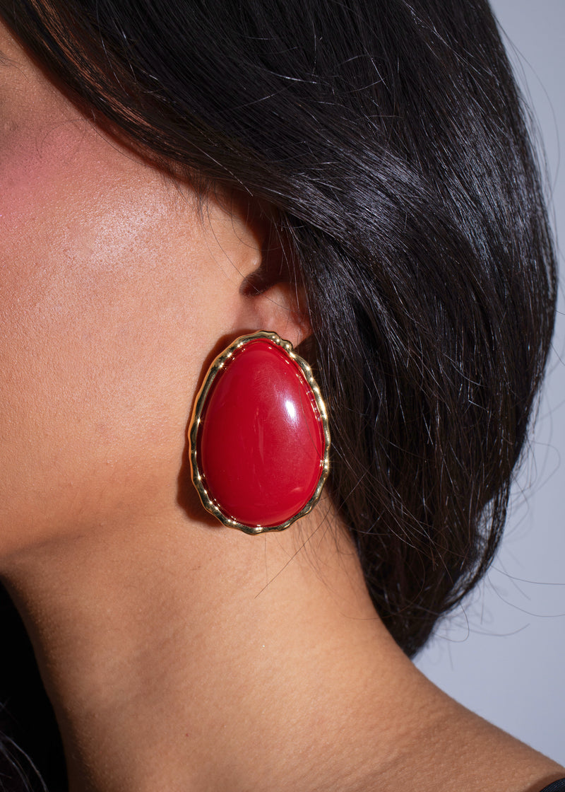 Monarch Gem Earrings Red