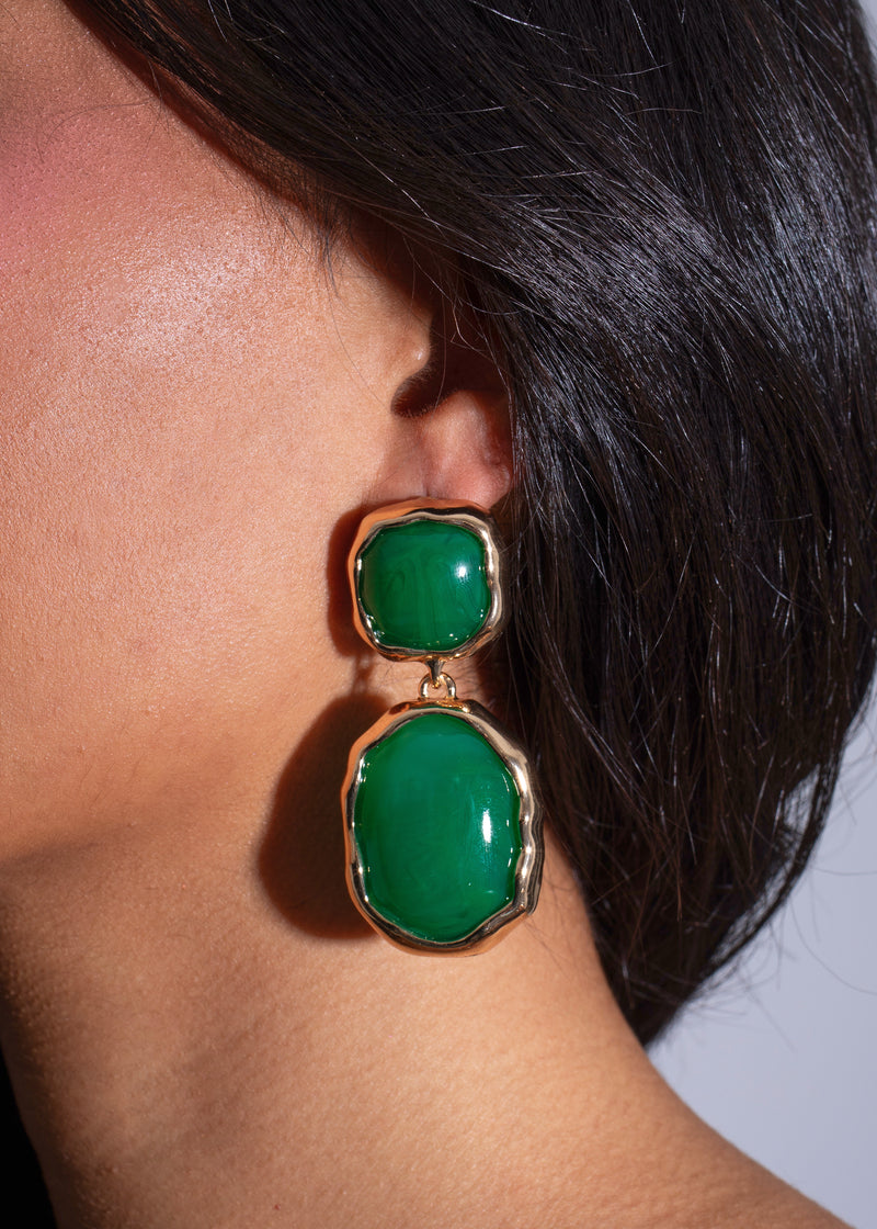Eden Stone Earrings Green