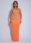 Sculpted Muse Maxi Dress Orange