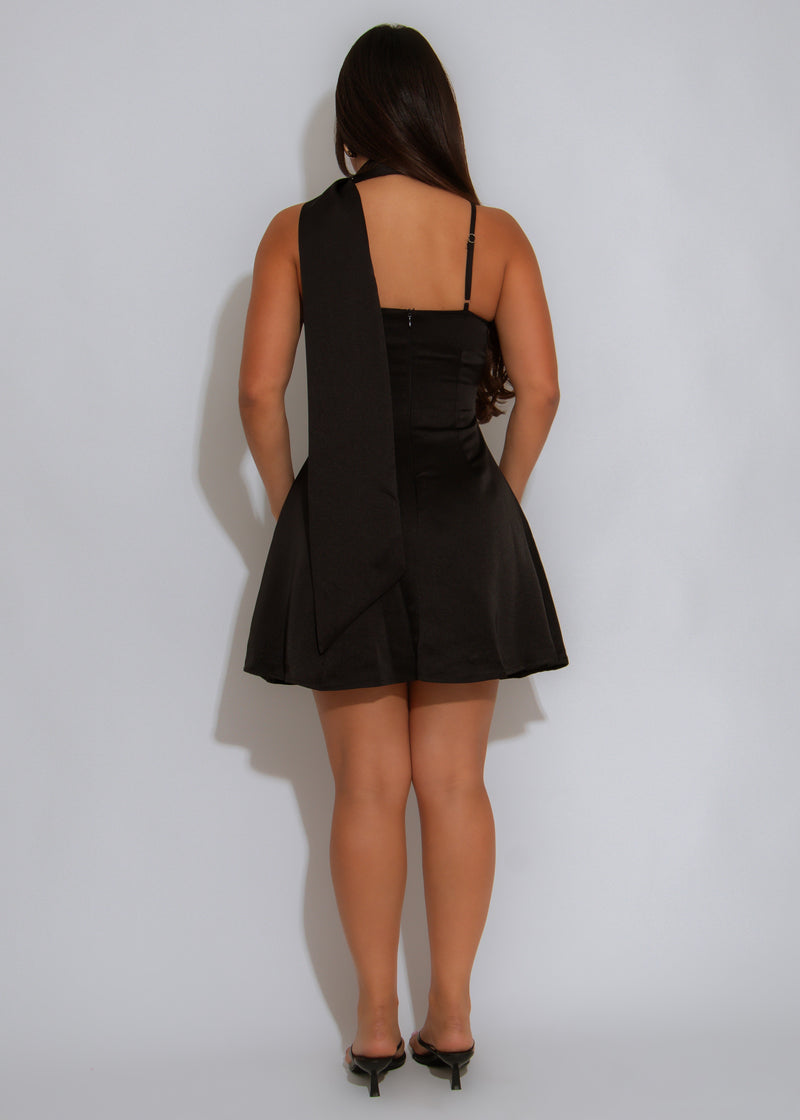 Like It Like That Satin Mini Dress Black