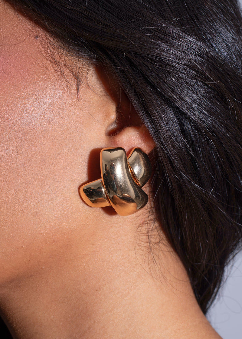 Zenith Fold Earrings Gold