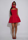 Untamed Structured Mini Dress Red