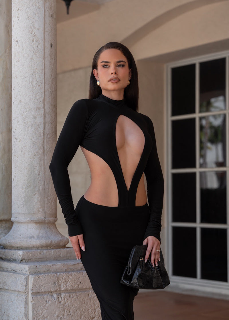 Beautiful Sin Midi Dress Black