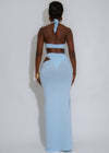 Tidebreaker Ruched Maxi Dress Blue