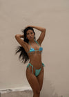 Oceanic Glow Sequin Rhinestones Bikini Blue