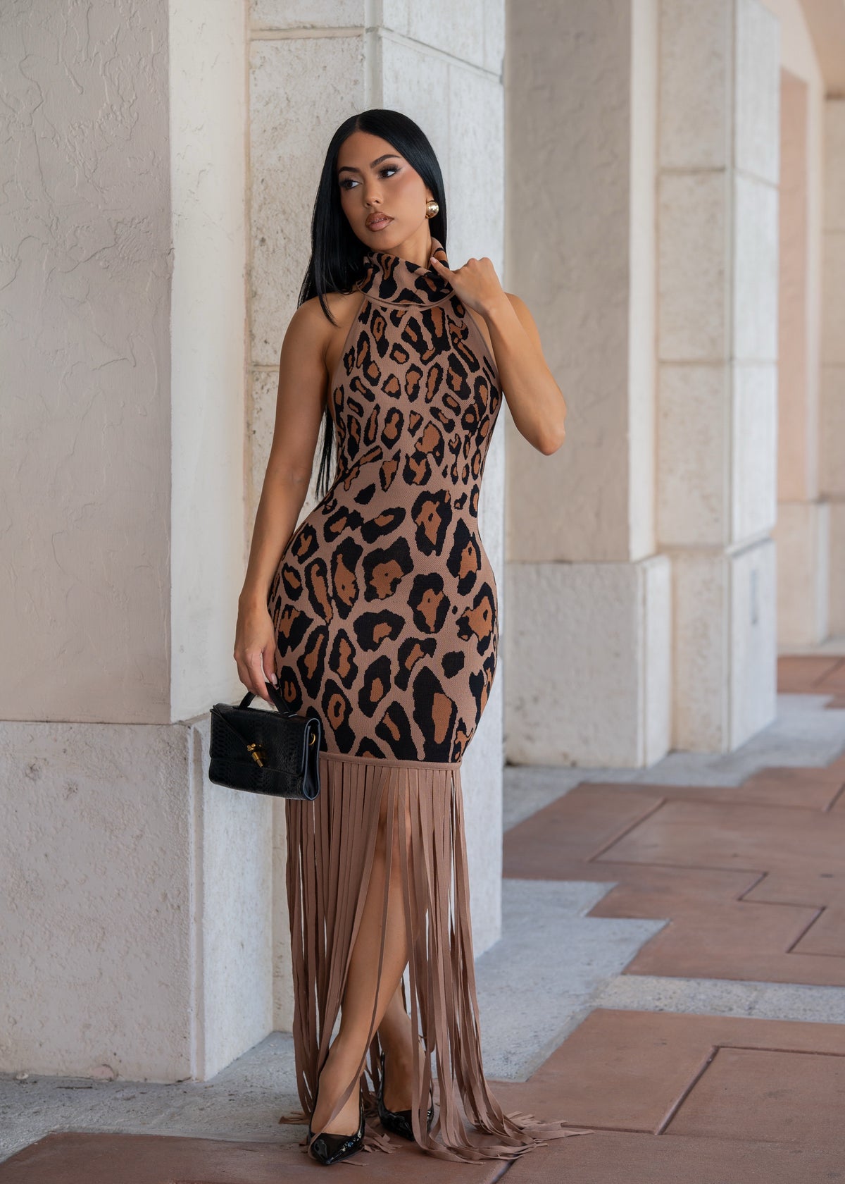 Sauvage Affair Leopard Maxi Dress Brown