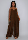 Effortless Essence Ruched Jumpsuit Brown