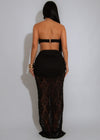 Marbella Allure Crochet Ruched Skirt Set Black
