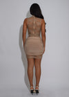 Glasshouse Muse Lace Ruched Mini Dress Nude