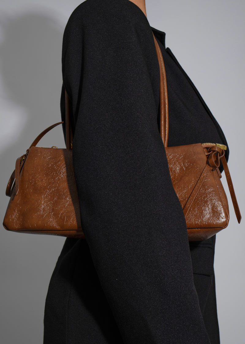 The Maren Soft-Frame Handbag Brown