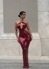 Midnight Glitz Sequin Maxi Dress Red