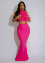 Petal Luxe Floral Skirt Set Pink