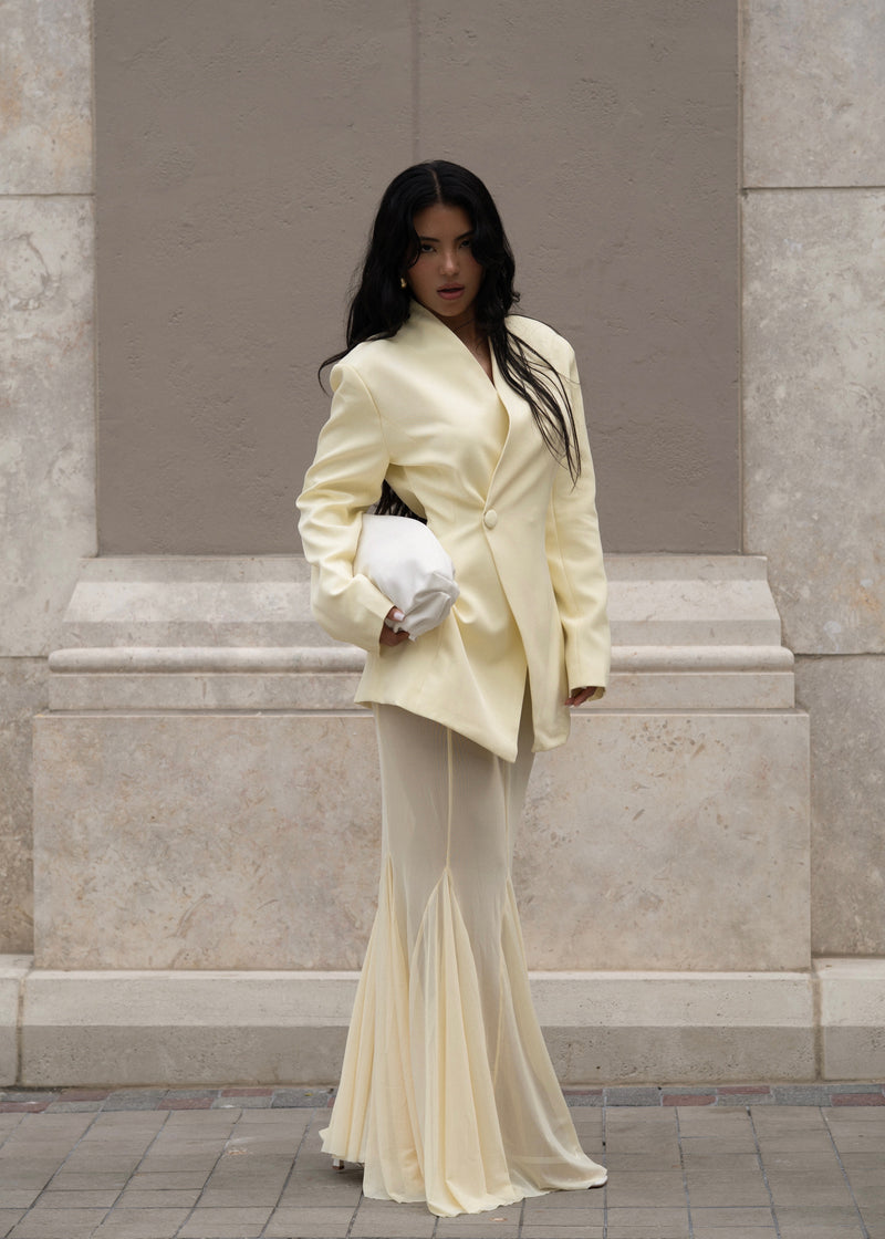 Luxe Layers Mesh Skirt Set Yellow