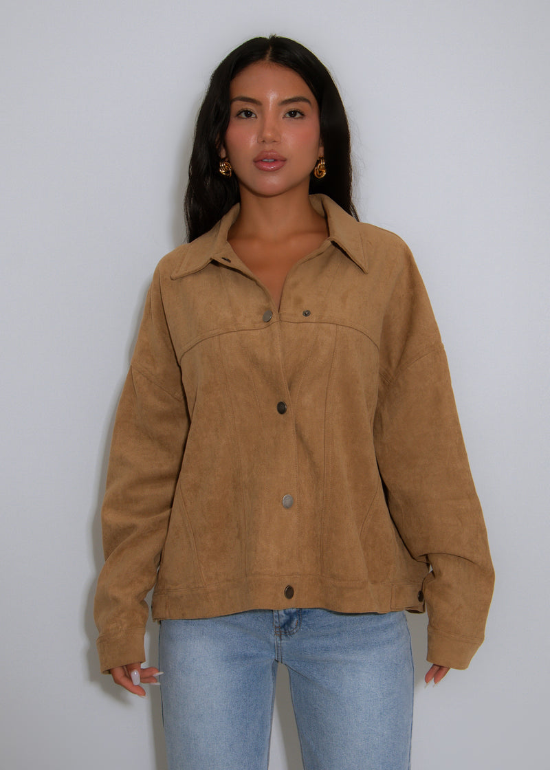 Rebel Luxe Suede Jacket Nude