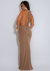 Split Intention Ruched Maxi Dress Nude