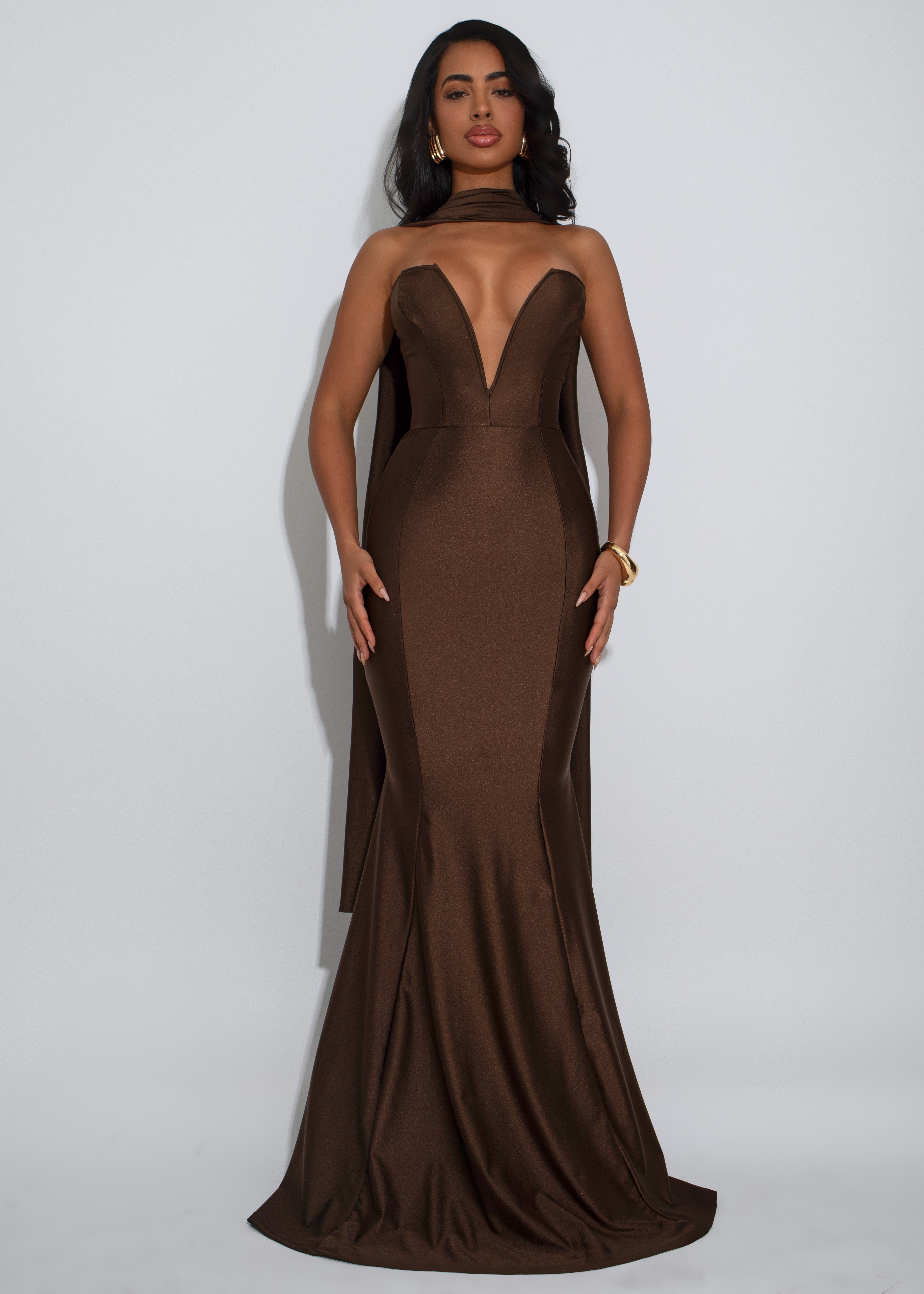 Contour Muse Maxi Dress Brown