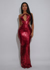 Midnight Glitz Sequin Maxi Dress Red