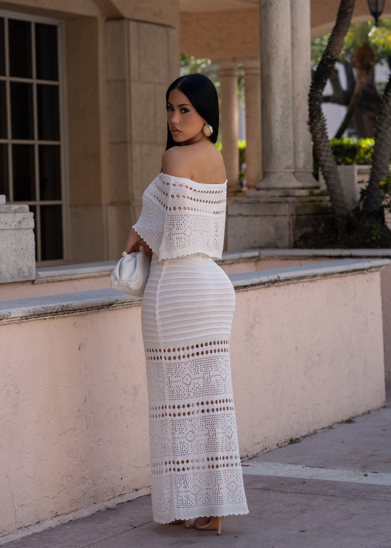 Sunseeker Knit Maxi Dress White