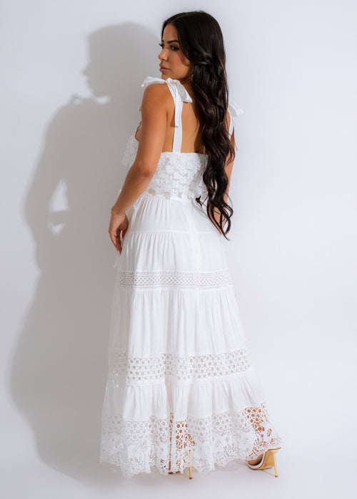 Dream Girl Lace Maxi Dress White