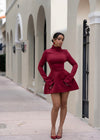 Sculpted Muse Mini Dress Red
