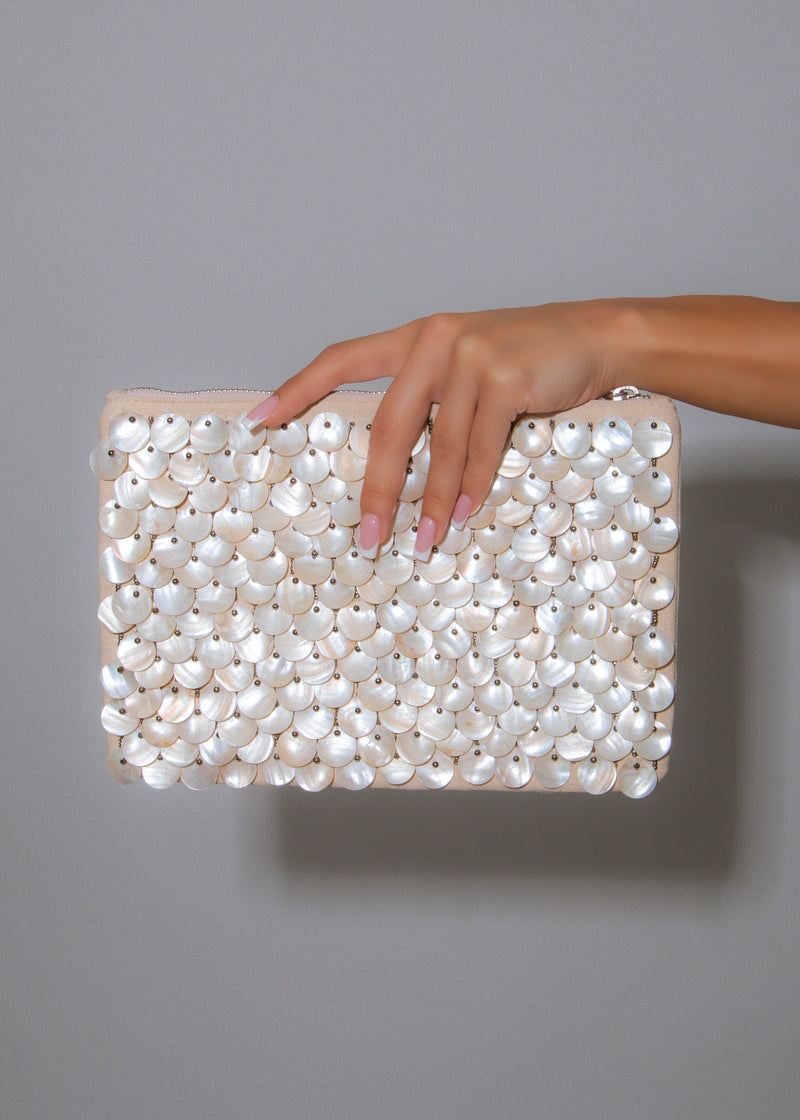 Tidal Edit Mother of Pearl Clutch Nude