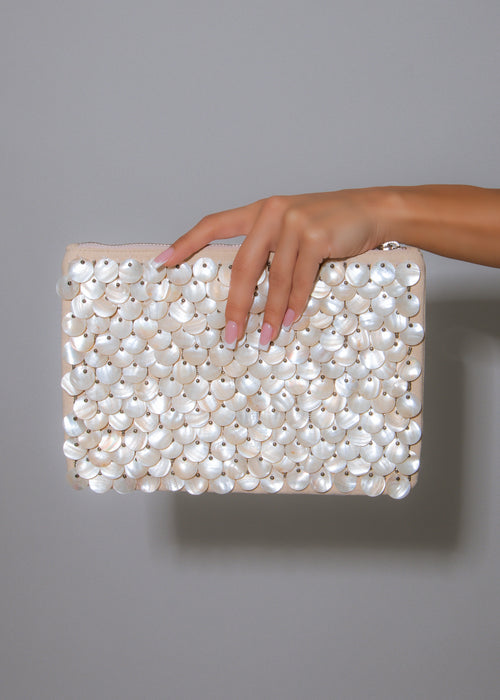 Tidal Edit Mother of Pearl Clutch Nude