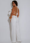 Petal Sands Crochet Floral Pant Set White