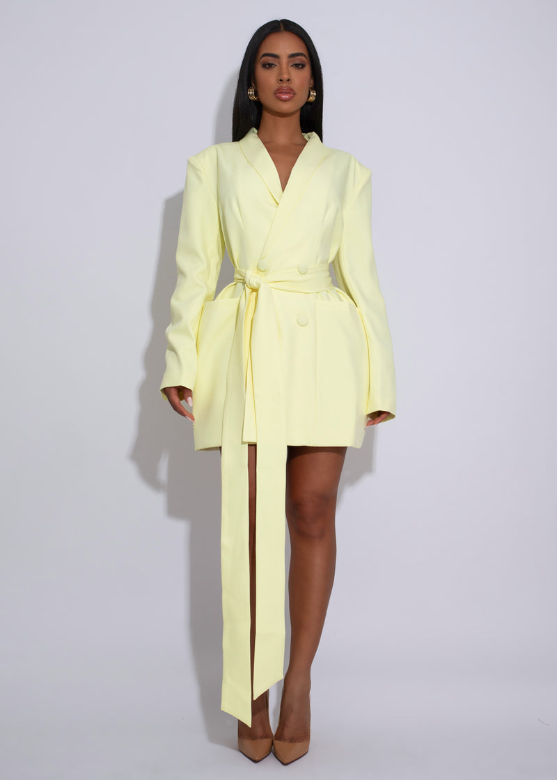 City Things Blazer Mini Dress Yellow